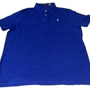 POLO RALPH LAUREN Mens Big & Tall 2XL Blue Classic Fit Casual Pullover Shirt XXL